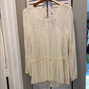 Elegant Cream Lace Women's Top